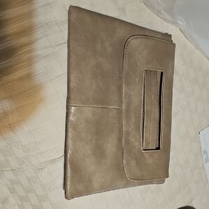 Tan Faux Leather Clutch